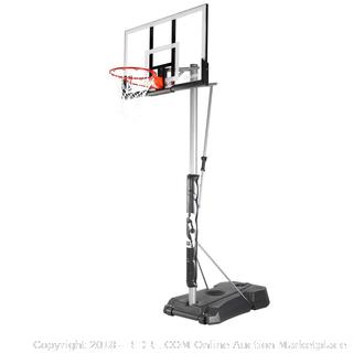 Spalding NBA Hercules Vertical Pole Portable Basketball System - 52" Acrylic Backboard (Retail $383.00)