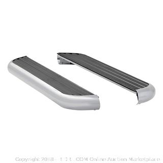 Luverne Truck Equipment LUVERNE 575060-571631 MegaStep Nerf Bars Running Boards with Non-Skid Rubber Treads (6.5 Inch Aluminum with Polished Stainless Steel Trim) - 1 Pair (Retail $507.00)