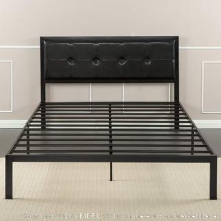 Zinus Faux Leather Classic Platform Bed Frame with Steel Support Slats, Full (Retail $145.00)