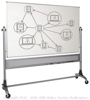 Best-Rite 669RG-HH Platinum Mobile Reversible Whiteboard Easel, 4 x 6 Feet Panel Size, Dura-Rite HPL Markerboard Surface (Retail $632.00)