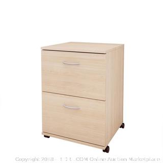 Essentials 2-Drawer Mobile Filing Cabinet 5093 from Nexera, Natural Maple RETAIL $117.59