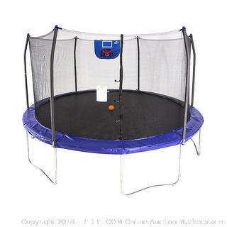 Skywalker Trampolines 15-Feet Jump N' Dunk Trampoline with Safety Enclosure and Basketball Hoop RETAIL: $329.99