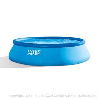 Intex 15ft X 42in Easy Set Pool Set with Filter Pump, Ladder, Ground Cloth & Pool Cover RETAIL: $ 133.54