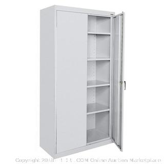 Sandusky Lee CA41361872-05, Welded Steel Classic Storage Cabinet, 4 Adjustable Shelves, Locking Swing-Out Doors, 72" Height x 36" Width x 18" Depth, Dove Gray (Retail $325.00)