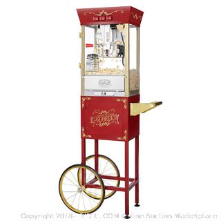 Great Northern Popcorn Red Matinee Movie 8 oz. Ounce Antique Popcorn Machine and Cart (Retail $214.00)