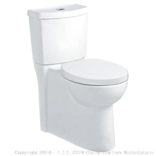American Standard 2795.204.020 Studio Concealed Trapway Dual Flush Right Height Round Front Toilet, White (Retail $352.00)