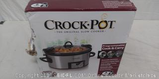 Crock-Pot 6-Quart Programmable Cook & Carry Slow Cooker with Digital Timer, Stainless Steel (Retail $40)