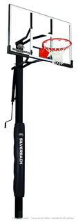 Silverback 54" In-Ground Height Adjustable Basketball System with Tempered Glass Backboard, Pro-Style Breakaway Rim, and Backboard Pad (Retail $595.00)