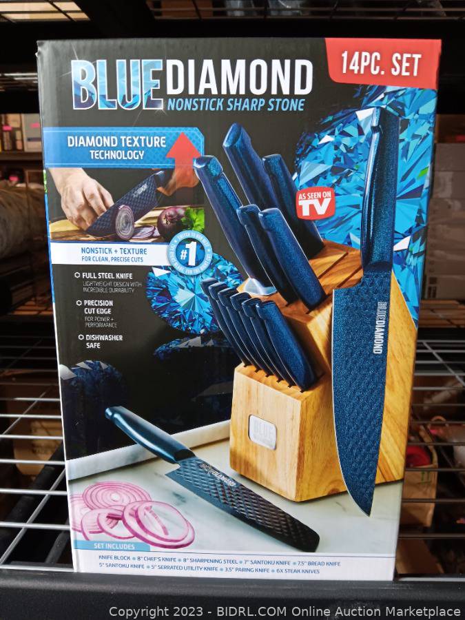 As Seen On TV Blue Diamond Sharpstone Knife Set, 14-pc