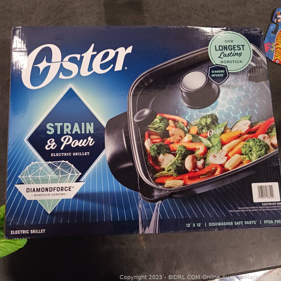 Oster DiamondForce 12 x 12 Strain & Pour Electric Skillet