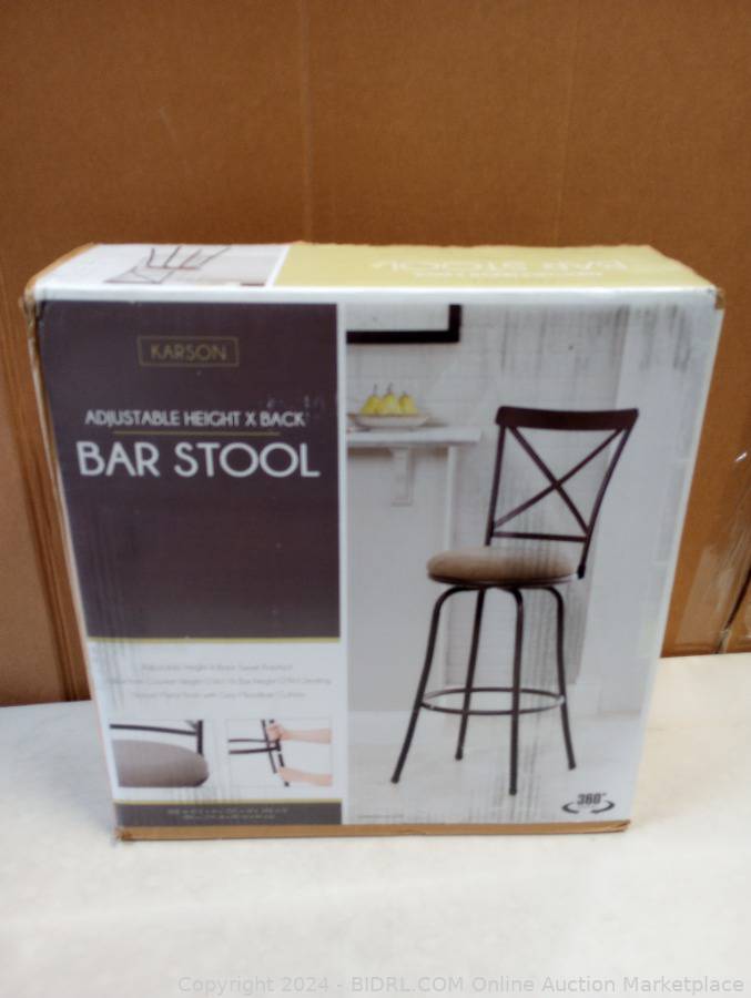 Holli Furniture Karson Adjustable Height X Barstool Auction BIDRL.COM Online Auction Marketplace