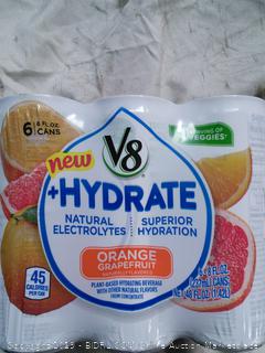 8 +Hydrate, Healthy Isotonic Drink, Plant-Based Hydration with Natural Electrolytes, Flavored Water with Stevia Leaf Extract, Orange Grapefruit, 8 Ounce Can
