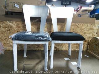 Furniture Of America Nova Satin Plated Metal Side Chairs Fabric Seats Set Of Two (Online $387.28)