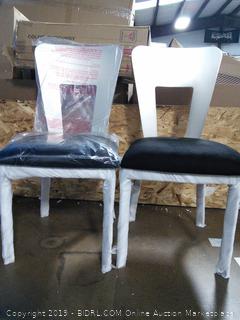 Furniture Of America Nova Satin Plated Metal Side Chairs Fabric Seats Set Of Two (Online $387.28)