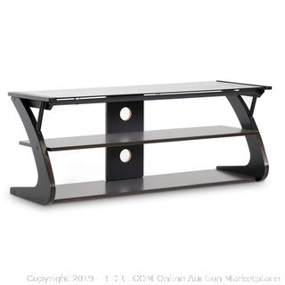 Wholesale Interiors Sculpten Modern TV Stand with Glass Shelves for TVs up to 45" (Online $82.43)