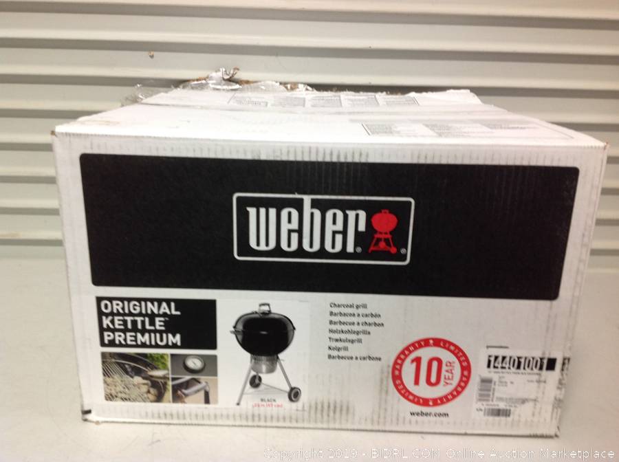 Weber Original Kettle Premium Charcoal Grill, 22-Inch, Black (Online $165)  Auction