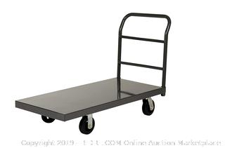 Vestil ECSPT-2448 Steel Platform Truck, 6" x 2" Rubber Caster, 2000 lbs Capacity, 48" Length x 24" Width x 11-7/8" Height Deck (Retail $187.00)