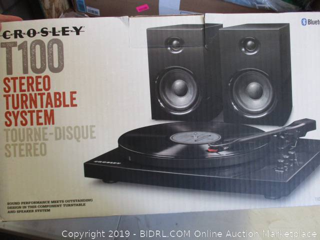 crosley t100 stereo turntable system