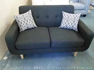 Rumsey Loveseat by Langly Street in Grey w/Throw Pillows- Dorm Room Size!! (Online $326.99)
