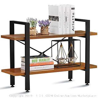 GreenForest Bookshelf 2-Tier Rustic Wood and Metal (online $65) items on shelf not included