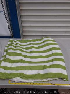 Christopher Knight Home 618 Salem Outdoor Green and White Stripe Water Resistant Chaise Lounge Cushions (Set of 2),