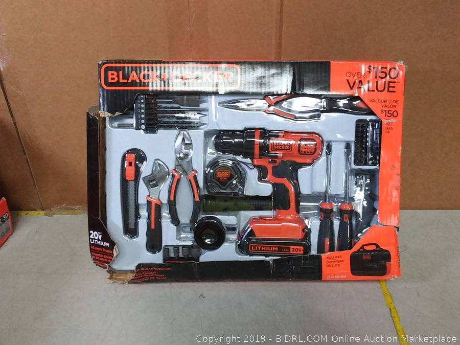 Black Decker v Max Drill Home Tool Kit 68 Piece Ldx1pk Black Orange Auction Bidrl Com Online Auction Marketplace