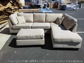 Hempfill reversible sectional ( ottoman has 2 loose legs & small stains small on sectional and ottoman) online $705