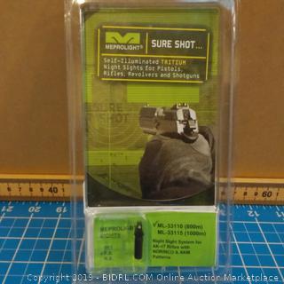 Meprolight Sure Shot Self Illuminated Tritium Nigh Sights for Pistols,Rifles, Revolvers and Shotguns