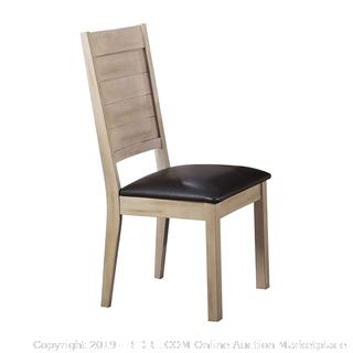 Major-Q 2 Count - 41" H Transitional Style Antique Beige Finish Wooden Armless Dining Room Chairs