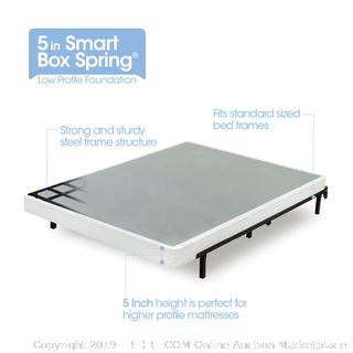 Zinus Armita 5 Inch Low Profile Smart Box Spring / Mattress Foundation / Strong Steel Structure / Easy Assembly Required, Queen (online $95)