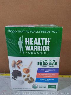 Health Warrior Organic Pumpkin Seed Protein Bars, Variety Pack, 8g Plant Protein, Gluten Free, Certified Organic, 12 Count