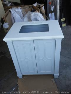 Dove gray Doris 29 inch single sink bathroom vanity (crack in top and shelve broken in half) online $629