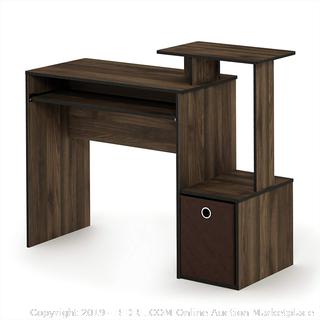 FURINNO 12095CWN/DBR Econ Home Computer Desk with Shelves, Columbia Walnut/Dark Brown (online $49)