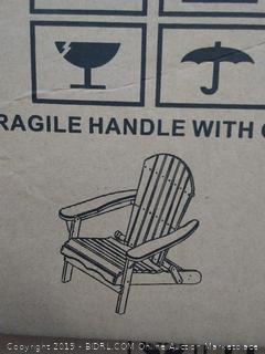 Carabelle Patio Outdoor Lawn & Garden Deck Villaret Adirondack Wood Chair (Grey) Factory Sealed (online $105)