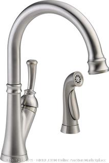 Delta Faucet 11949-SS-DST Savile, Single Handle Kitchen Faucet with Spray, Stainless (online $250)