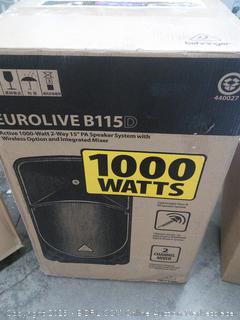 BEHRINGER B115D Active 1000-Watt 2-Way 15" Pa Speaker System with Wireless Option and Integrated Mixer, Black (Factory Sealed) Online $558