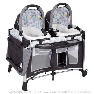 Baby Trend GoLite® Twins Nursery Center Playard- Drip Drop Blue(Factory Sealed/Box Damage) COME PREVIEW!!!!! (online $230)