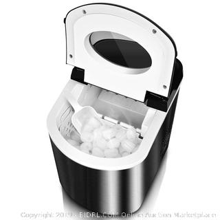 Air Choice Ice Maker - Portable Ice Maker Machine for Countertop, Ice Bullets Ready in 68 Mins, 26 lbs/Day, LED Display, Timer, Stainless Steel, Ice Scoop and Basket, Perfect for Party Mixed Drinks(Factory Sealed/Box Damage) COME PREVIEW!!!! (online $160)
