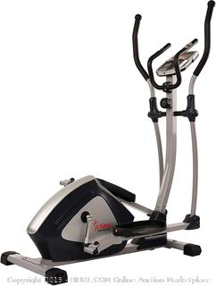 Sunny Health & Fitness Magnetic Elliptical Trainer Machine w/ Tablet Holder, LCD Monitor, 287 LB Max Weight and Pulse Monitoring - Endurance Zone - SF-E3804 (Retail $315.00)