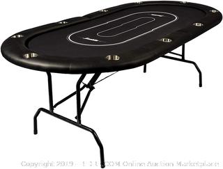 Franklin Sports Folding 10 Person Poker Table – Portable 8 Person Card Game Table Top – Casino Style Easy Card Slide Felt Layout with Cup Holders (Retail $219.00)