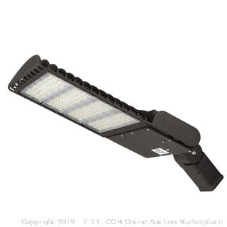 Hylele 400W LED Area Light Shoebox Outdoor Parking Lot Lights IP65 Waterproof 5700K Street Lamp,56000LM,140 LM/W,Super Bright Commerical Area Light with Slip Fitter Mounting ETL& DLC,Brown (online $280)