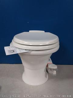 Dometic w 310 Series Low Profile Toilet 14" Height 302311731, Slow Close Wood Seat, White with Hand Sprayer (online $196)