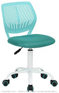Turquoise Office Task Adjustable Desk Chair Mid Back Home Children Study Chair (online $119)