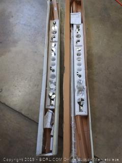 (Wall A)10 ft modern satin stainless steel double sliding barn wooden door hardware set(missing parts)
