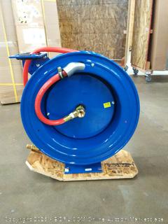 Coxreels P-LP-450 Low Pressure Retractable Air/Water Hose Reel: 1/2" I.D., 50' Hose Capacity, with hose, 300 PSI, Made in USA