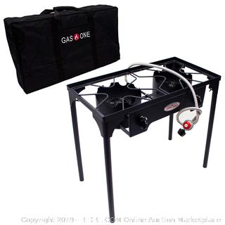 GasOne B-5000+50460 Propane Double Burner & Carry Bag 2 Burner Gas Stove Outdoor (online $94)