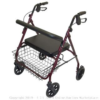 DayZ heavy duty steel bariatric rollator adjustable rolling walker and seat for elderly disabled in limited Mobility patients (online $286)