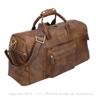 Polare 25" Duffle Genuine Leather Weekender Travel Duffle Luggage Bag with YKK Zipper (online $190)