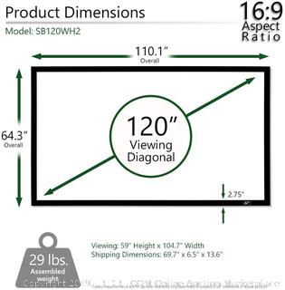 Elite Screens Sable Frame B2, 120-INCH Diag. 16:9, Active 3D 4K / 8K Ultra HD Fixed Frame Home Theater Projection Projector Screen (online $292)