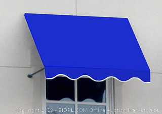 Awntech 3-Feet Dallas Retro Window/Entry Awning, 56 by 36-Inch, Bright Blue (Online $333)